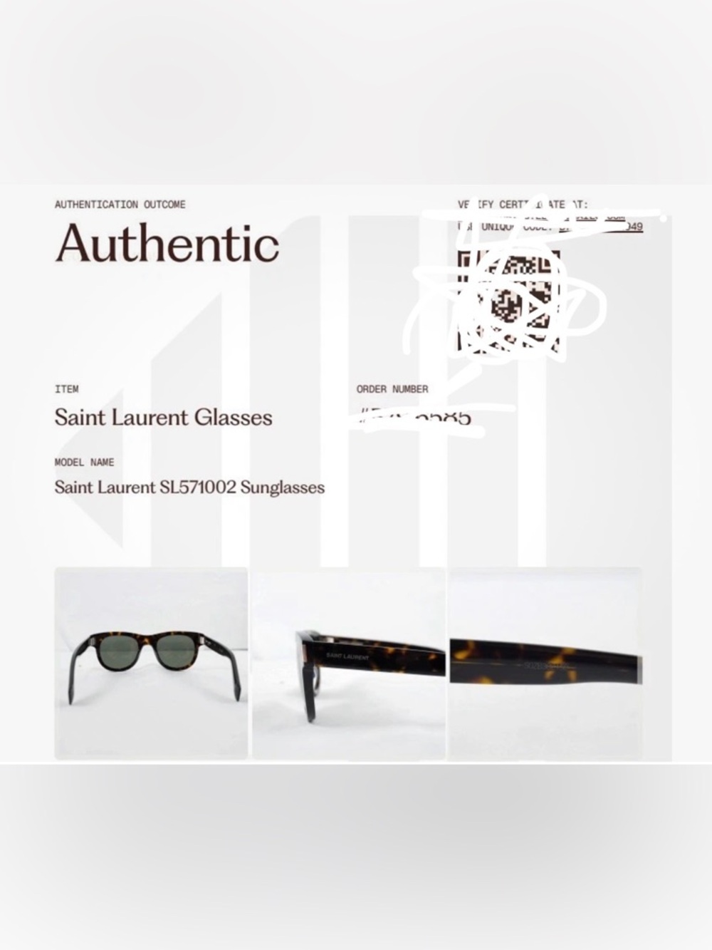 NWT [Saint Laurent] SL 571 Square Brown/Black Tortoise Acetate Luxury Sunglasses - Picture 12 of 12